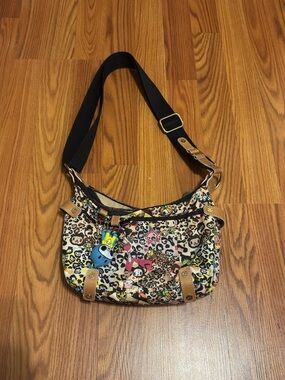 tokidoki Multicolor Leopard Print Shoulder Bag with Black Strap